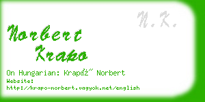 norbert krapo business card